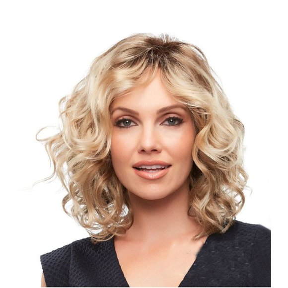 Bob Wigs Blonde Hair Short Curly Hair Bob Wig Center Parting - Picture 3 of 4